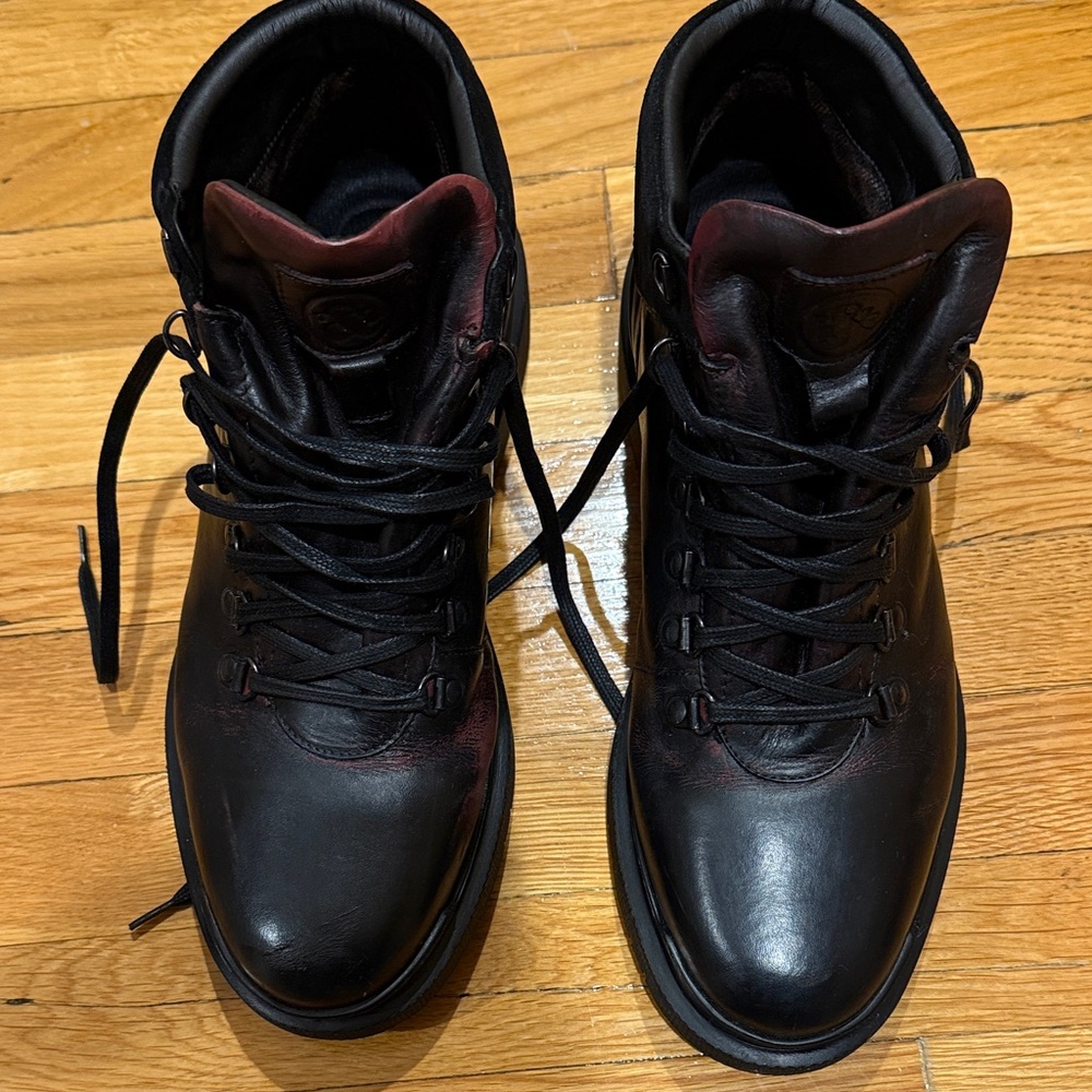 Men's Black and Brown Leather Boots